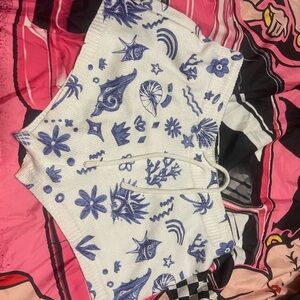 Blue and White Patterned Beach/Pool Shorts